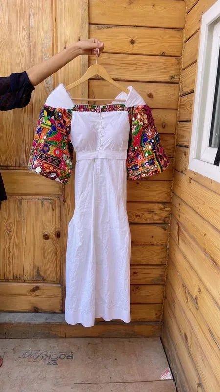 Off shoulder Banjara cotton dress - banjaratrail