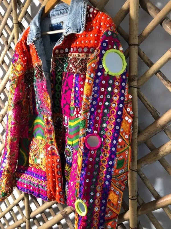 Orange mirrorwork banjara jacket - banjaratrailOrange mirrorwork banjara jacket21934631