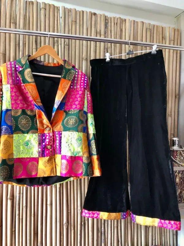 Patchwork blazer and velvet pants - banjaratrail