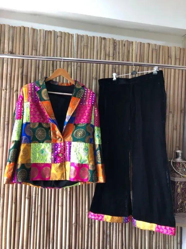 Patchwork blazer and velvet pants - banjaratrail
