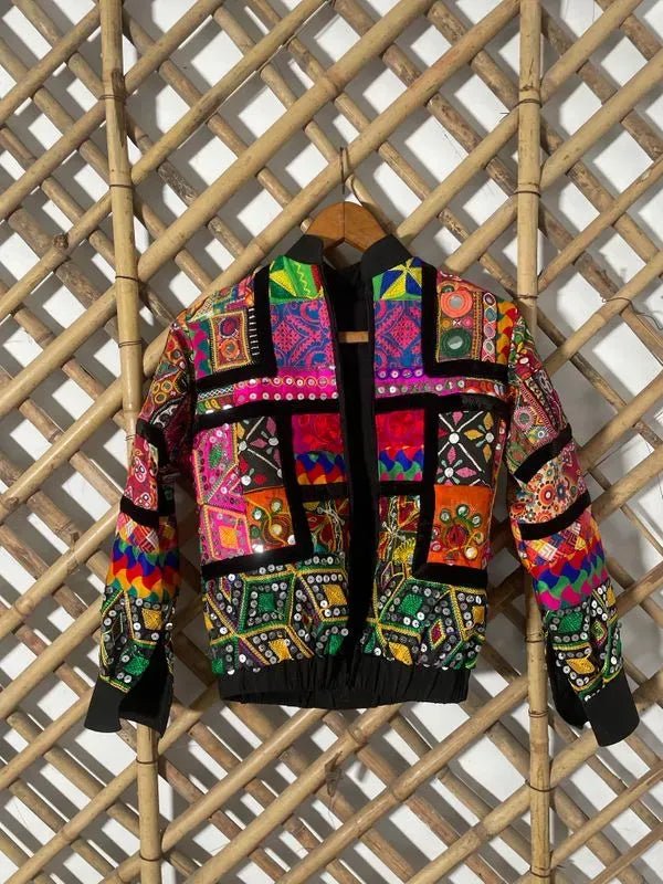 Patchwork Bomber Jacket - banjaratrailPatchwork Bomber Jacket85656906