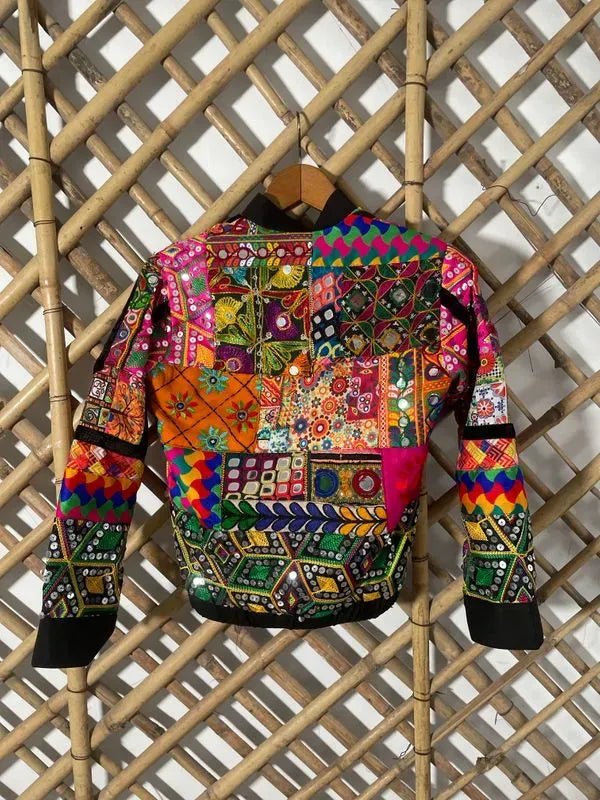 Patchwork Bomber Jacket - banjaratrailPatchwork Bomber Jacket85656906