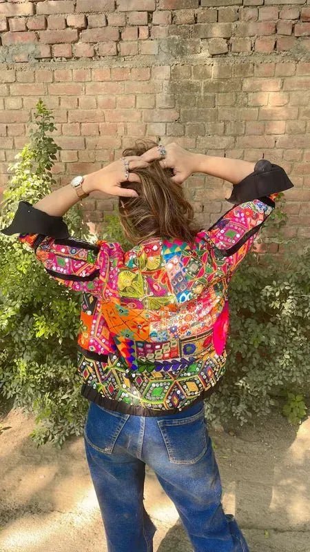 Patchwork Bomber Jacket - banjaratrailPatchwork Bomber Jacket85656906