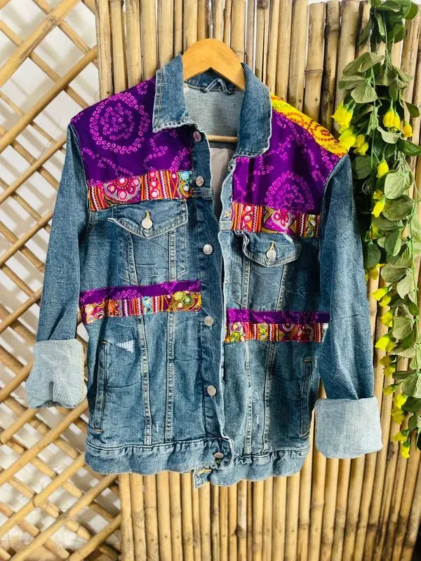 Shades of purple patchwork jacket
