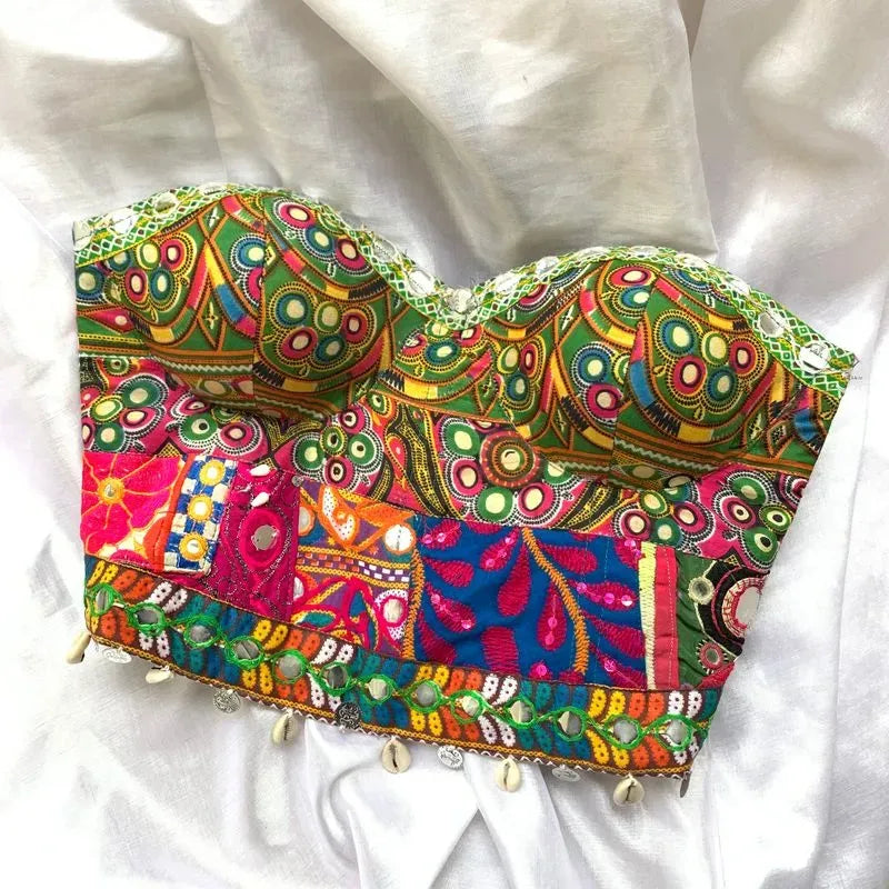 Banjara patchwork corset