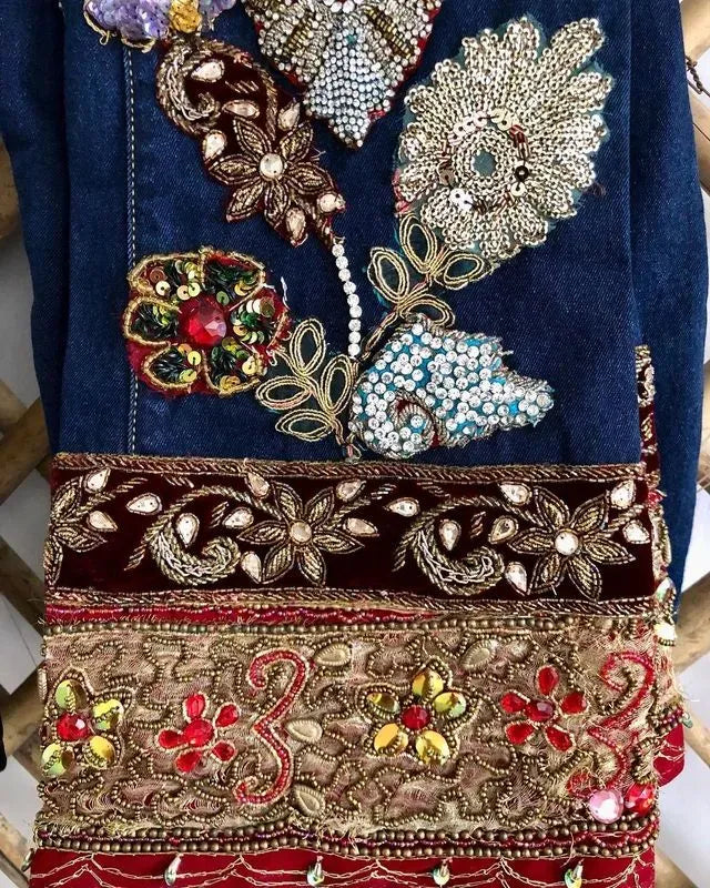 Embellished jacket and jeans set
