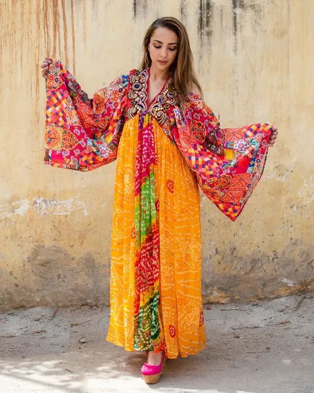 Kaftan embellished dress