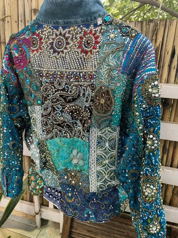 Shades of blue embellished jacket