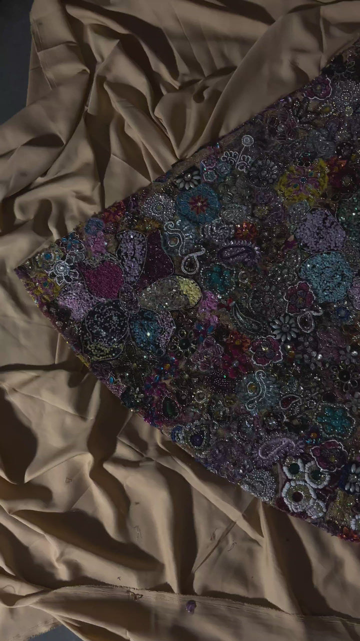 Heera Hand-Embellished Patchwork Skirt