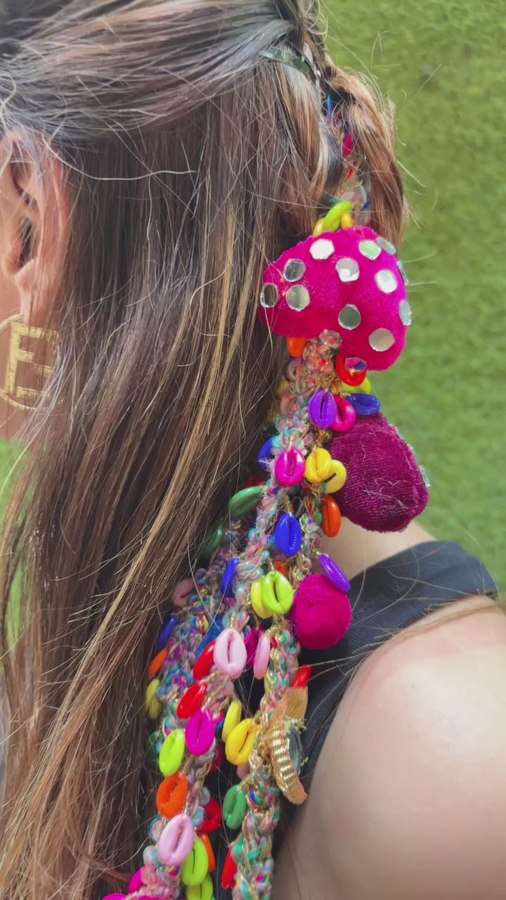Boho Mirror Heart Hair Charm Braider