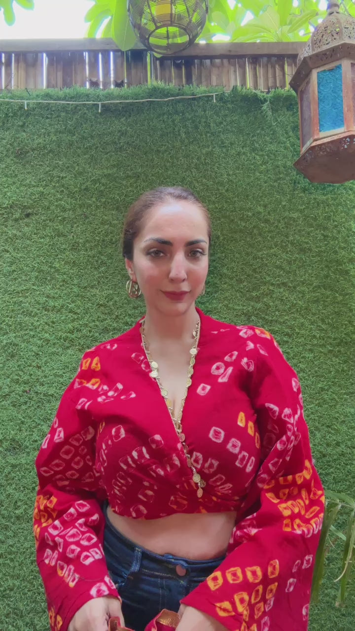 Lalima Festive Scrunchie | Bandhani Oversized Bun Wrap