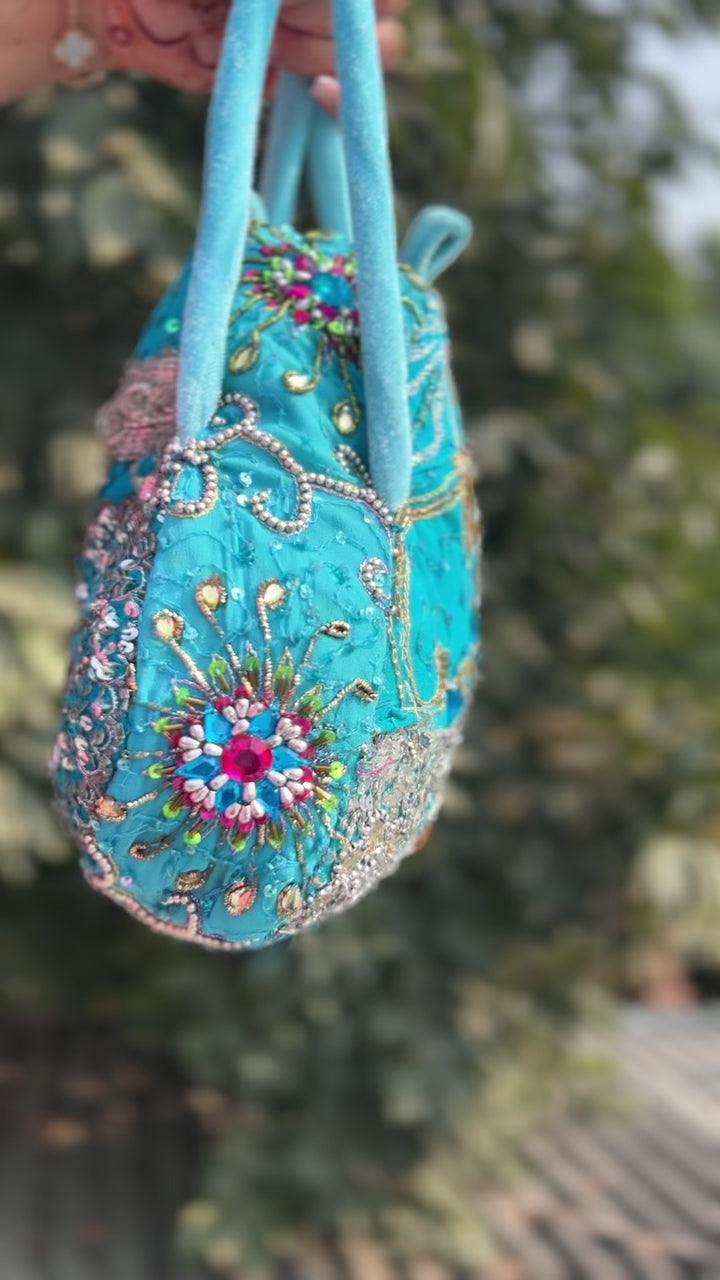 Aqua Royal Heirloom Embellished Potli