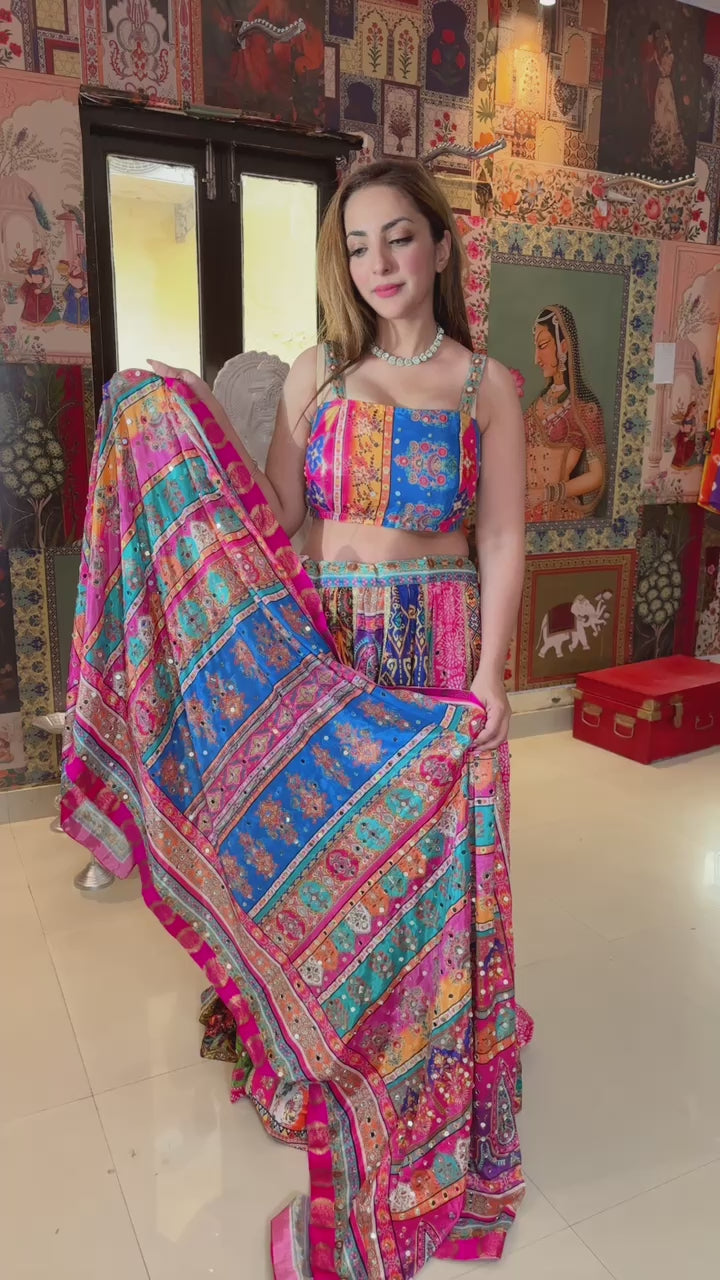 ROSHANARA-Mirror Patchwork Lehenga