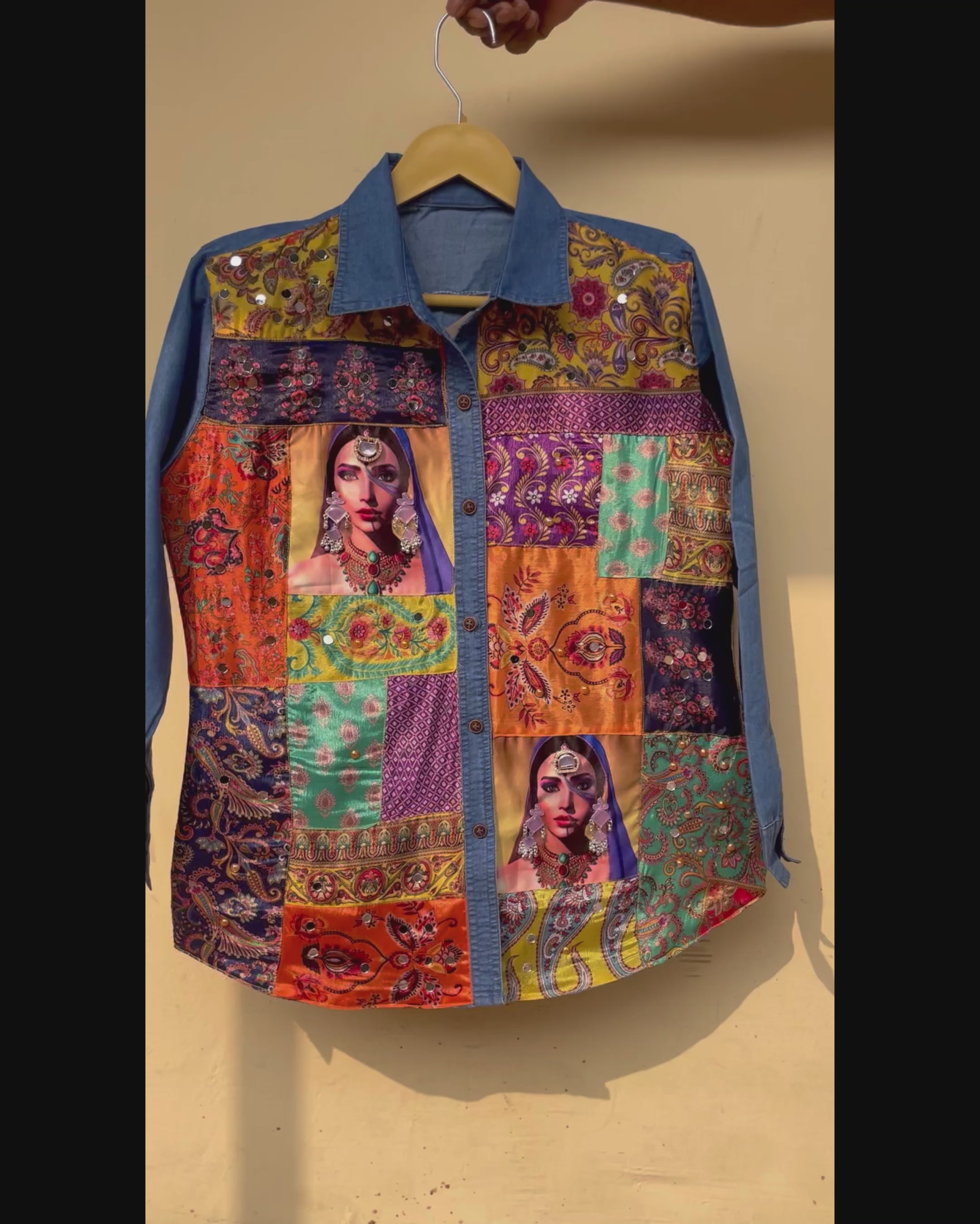 Sultana'- Embellished Denim Shirt