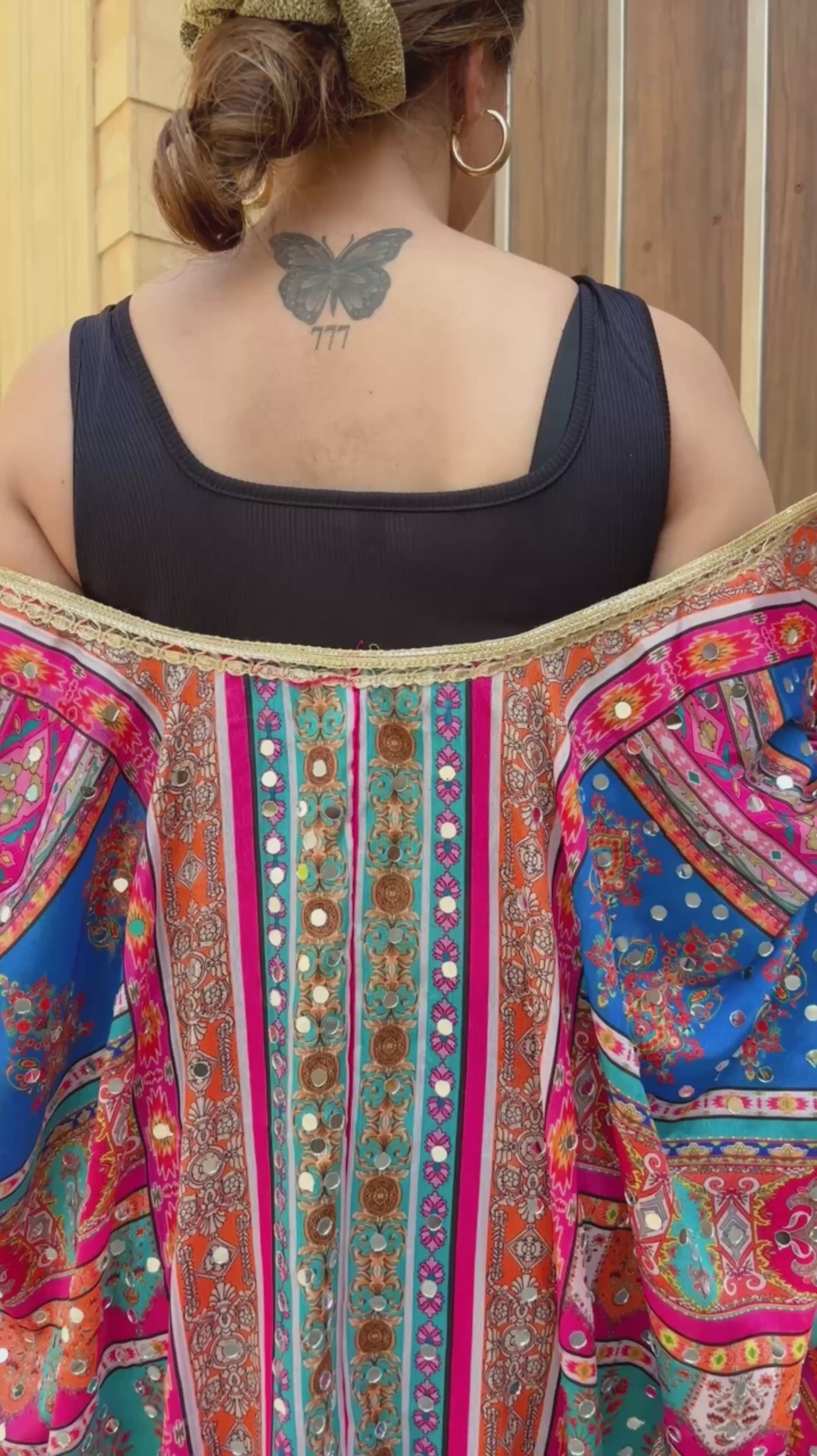 Printed Mirror Work Shrug