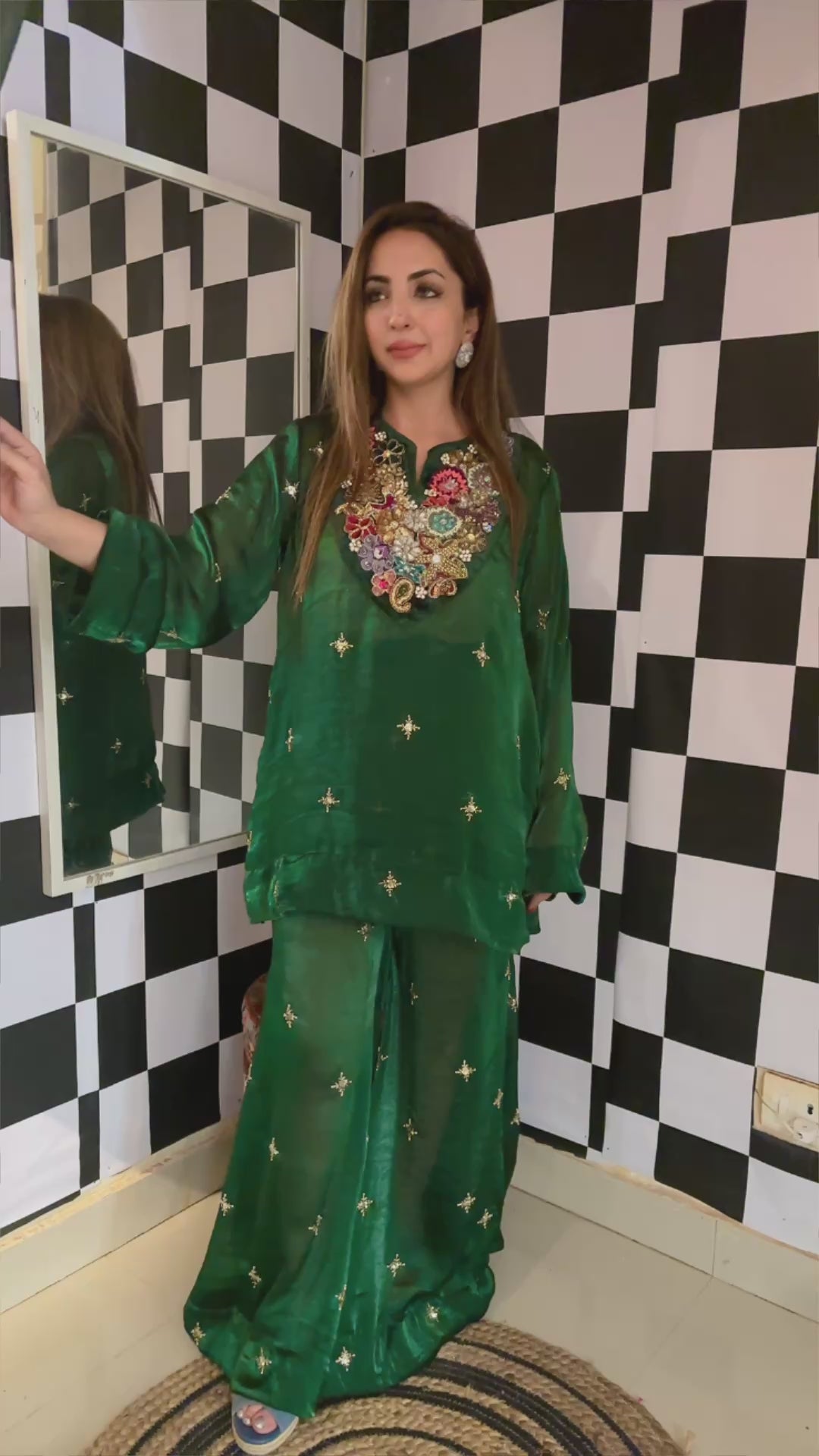 Gulzaar Emerald Embellished Kurta Set