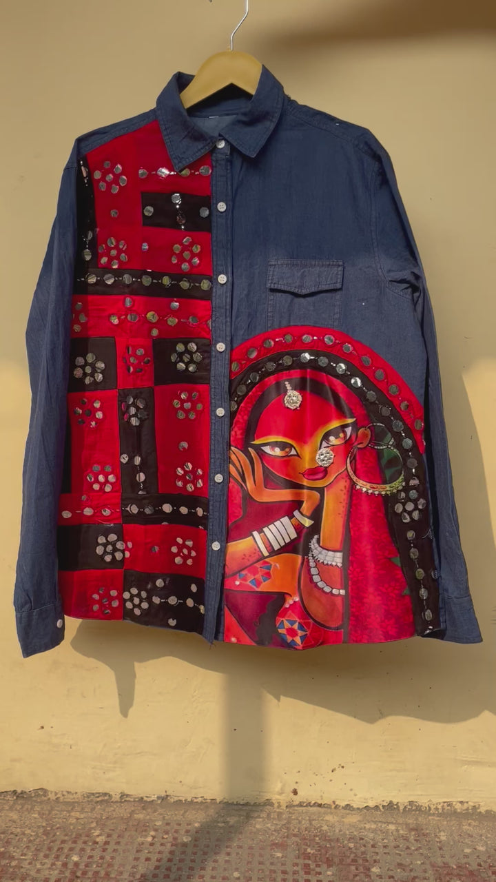 ‘Razia’- Embellished Denim Shirt