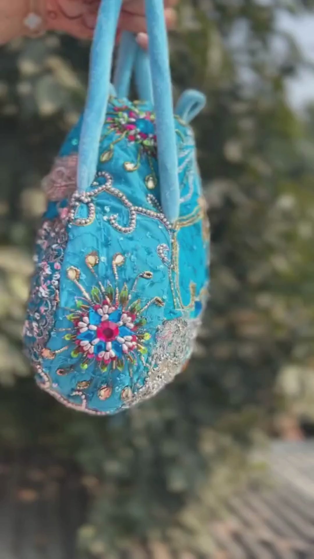 Aqua Royal Heirloom Embellished Potli