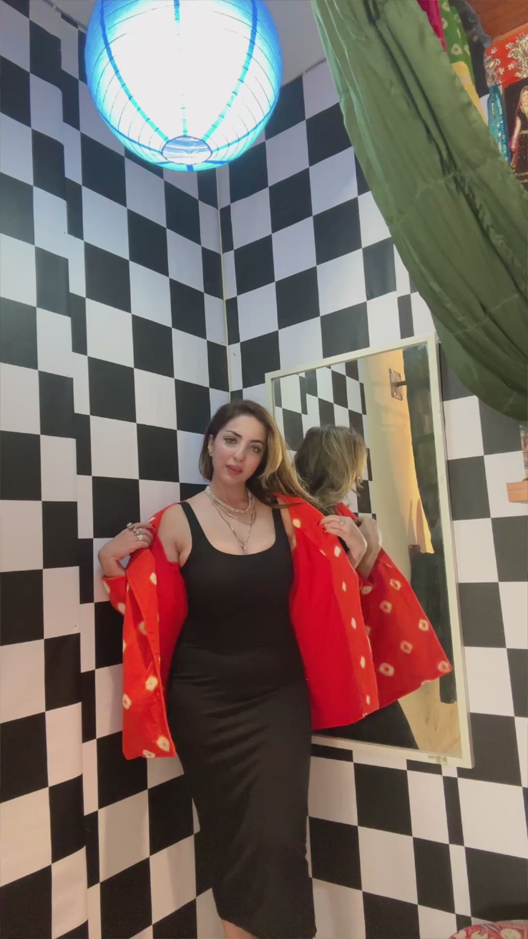 Orange Bandhani Statement Blazer