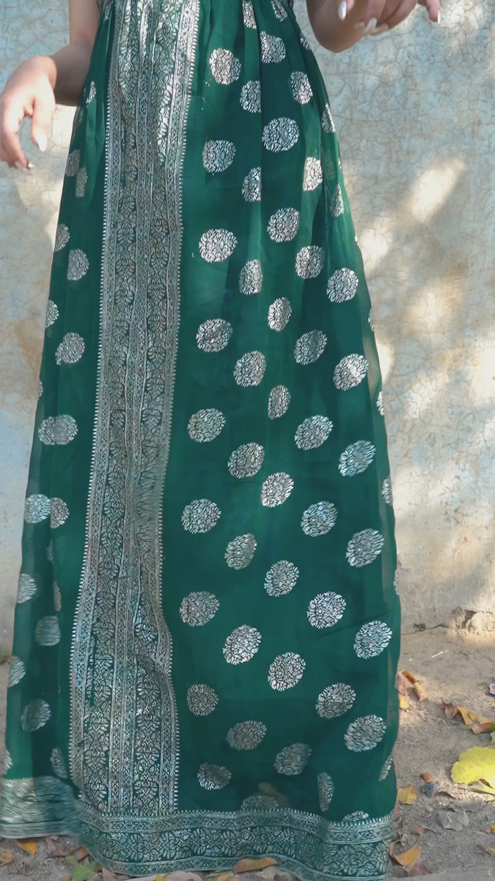 ‘Tara’- Banarasi Foil Print Maxi