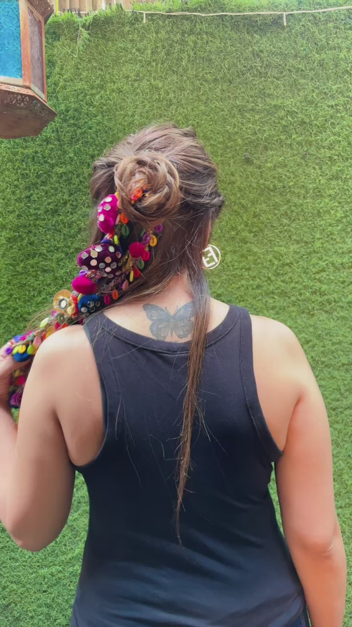 Boho Mirror Heart Hair Charm Braider