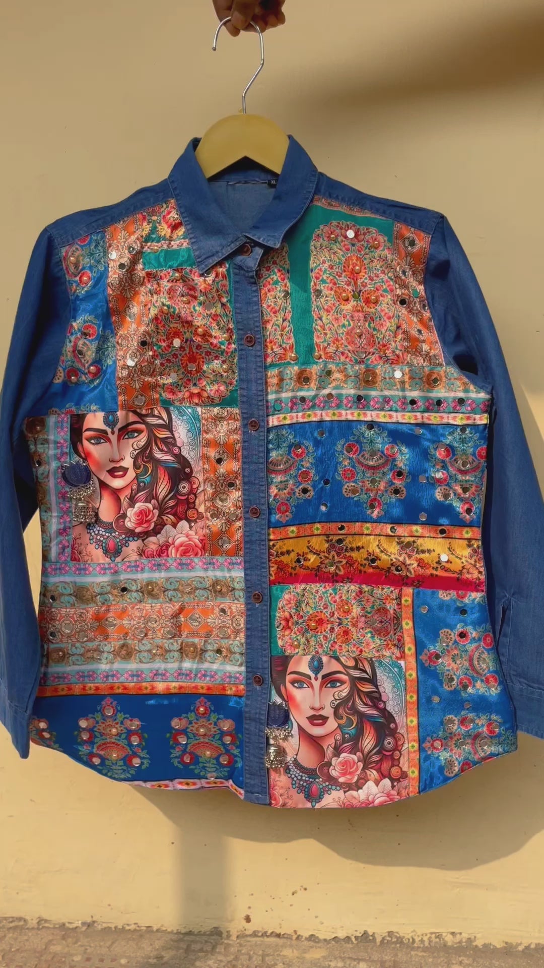 ‘Ameeraha’- Embellished Denim Shirt