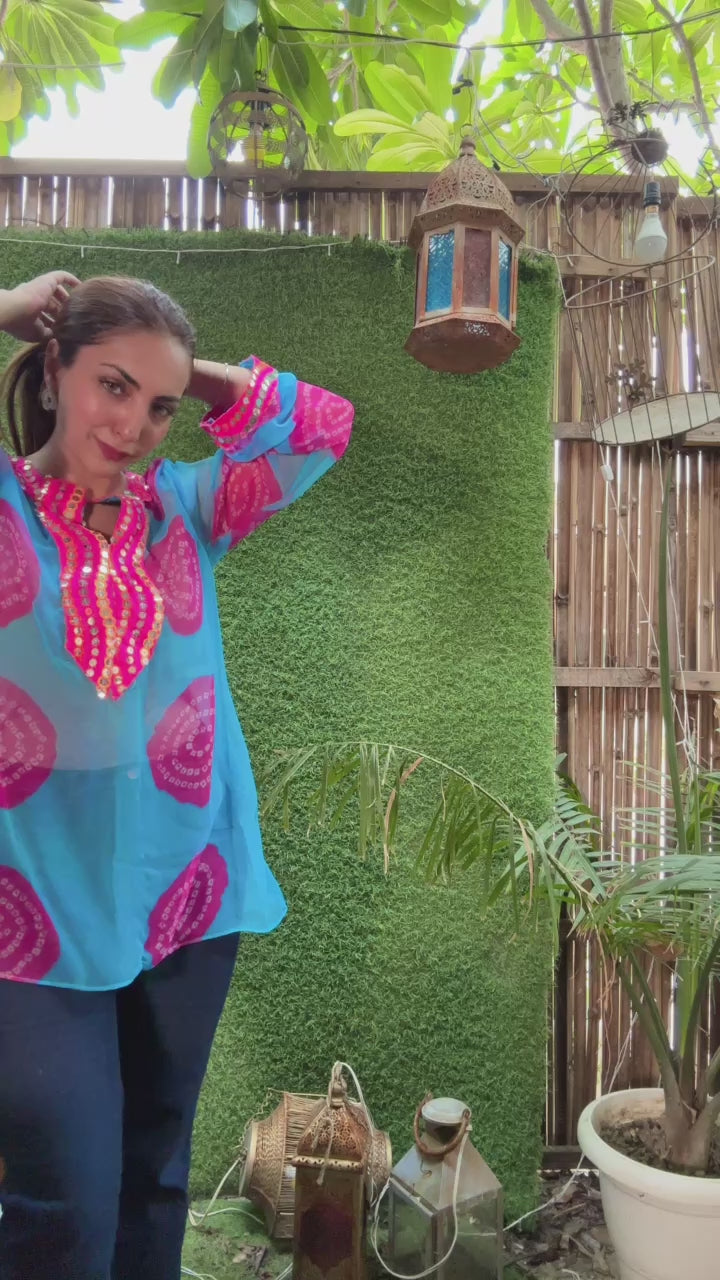 Rangrez Mirror Pop Sheer Tunic