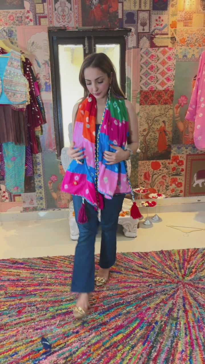 Rangrez Mirror Patchwork Stole