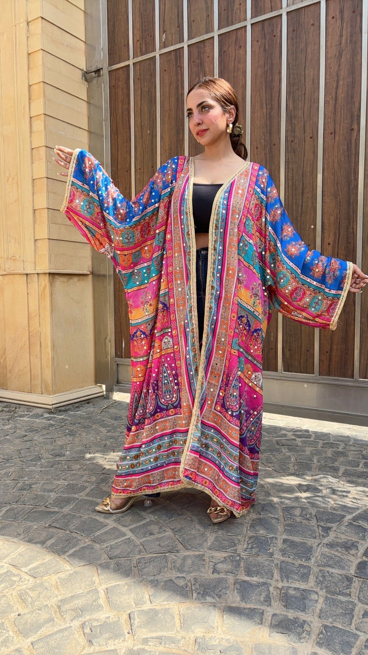 Printed mirror work shrug - banjaratrailPrinted mirror work shrug34454800
