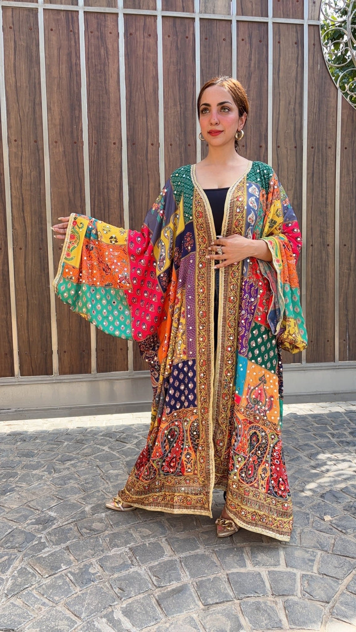 Printed mirror work shrug - banjaratrailPrinted mirror work shrug34454800