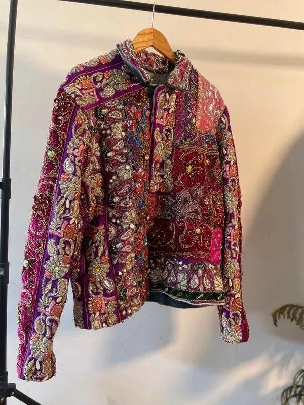 Purple embellished handcrafted jacket - banjaratrail