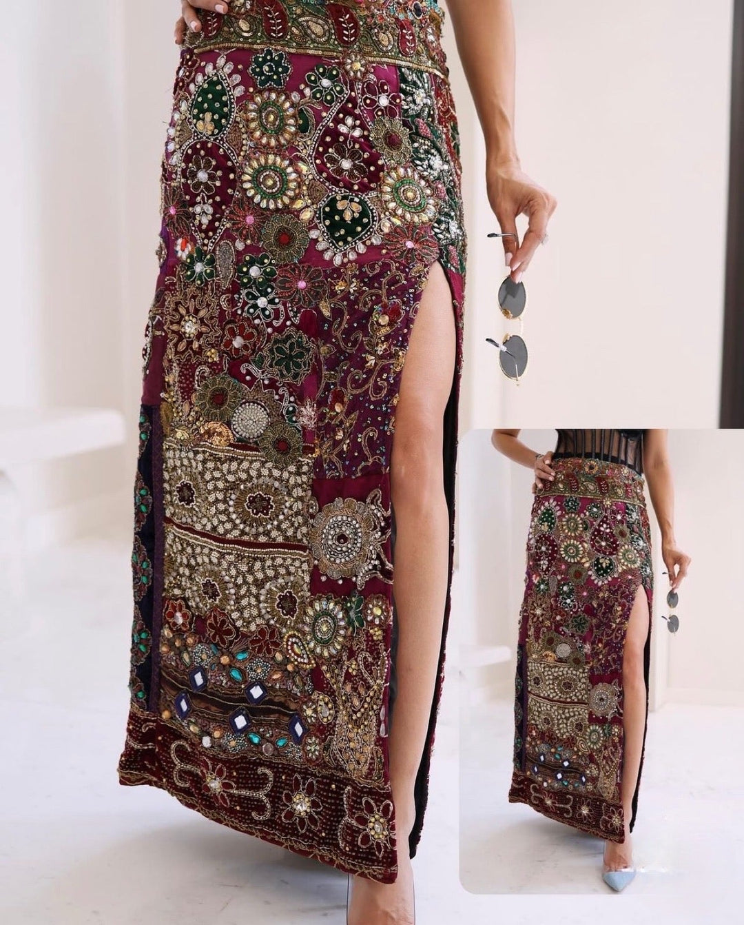 Purple embellished skirt - banjaratrailPurple embellished skirt16248559