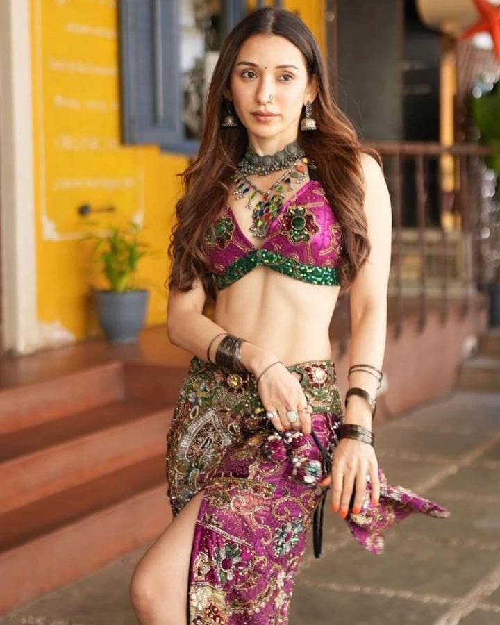 Purple Embellished Skirt & Top Set - banjaratrail