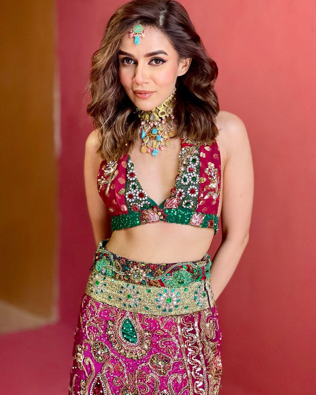 Purple Embellished Skirt & Top Set - banjaratrail