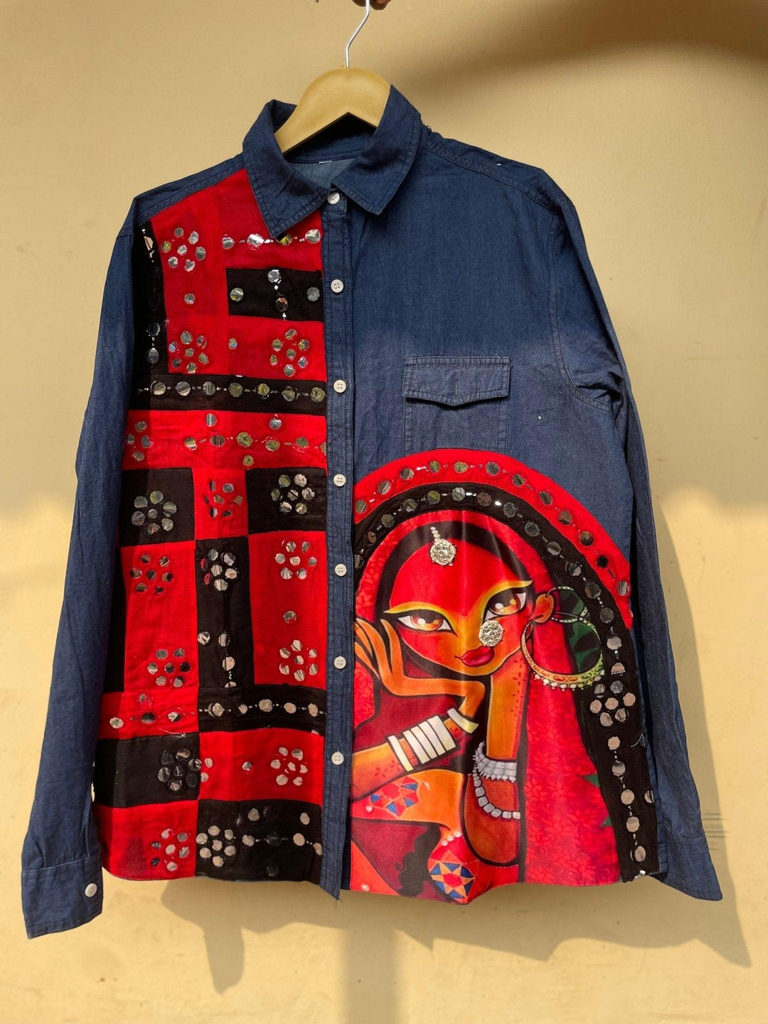 ‘Razia’- Embellished Denim Shirt - banjaratrail