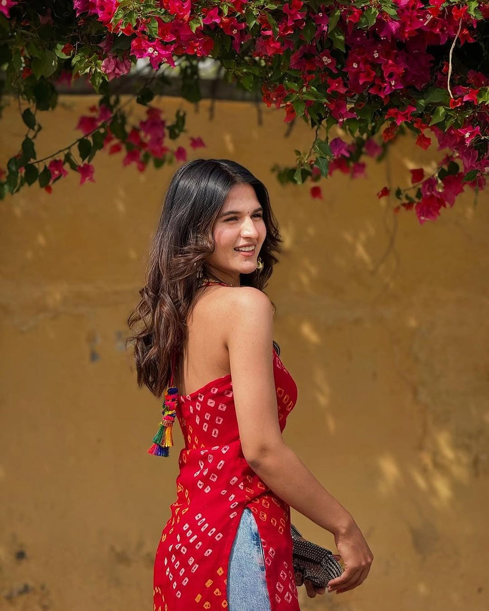 Red Bandhani Halter Kurta - banjaratrailRed Bandhani Halter KurtaKurta33576587