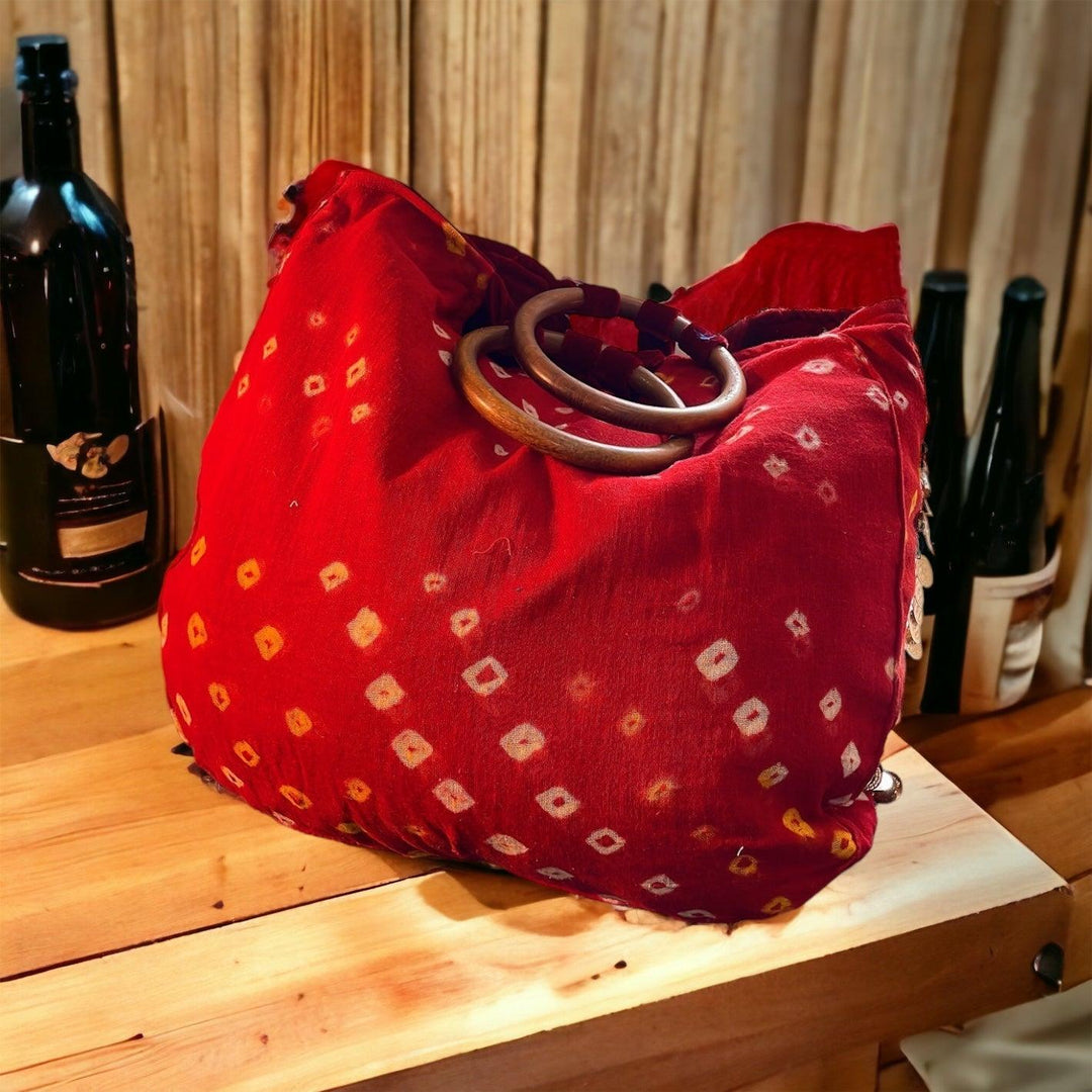 Red bandhini bag - banjaratrail