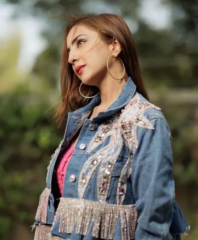 Rhinestone floral jacket - banjaratrail