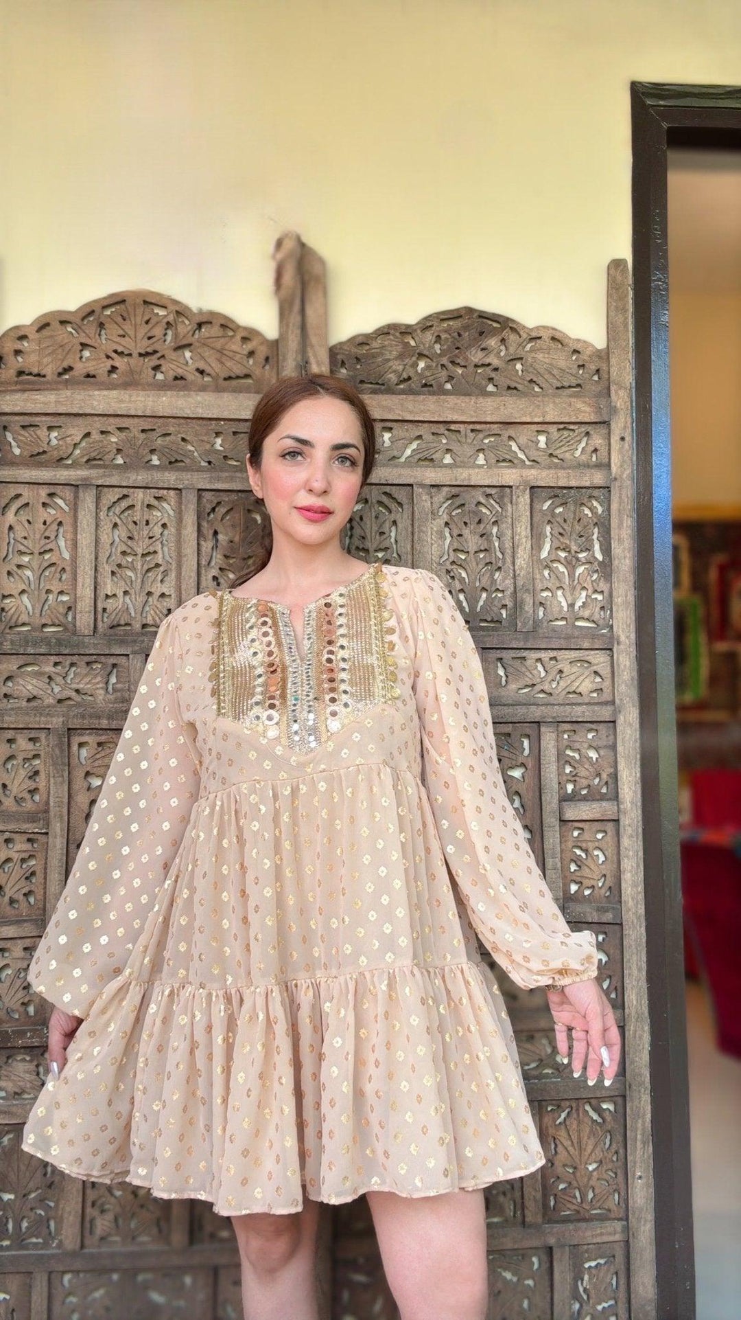 Roshni gold boho dress - banjaratrail