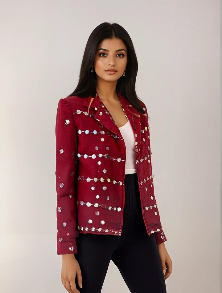 Ruby Foil Mirror Blazer - banjaratrail