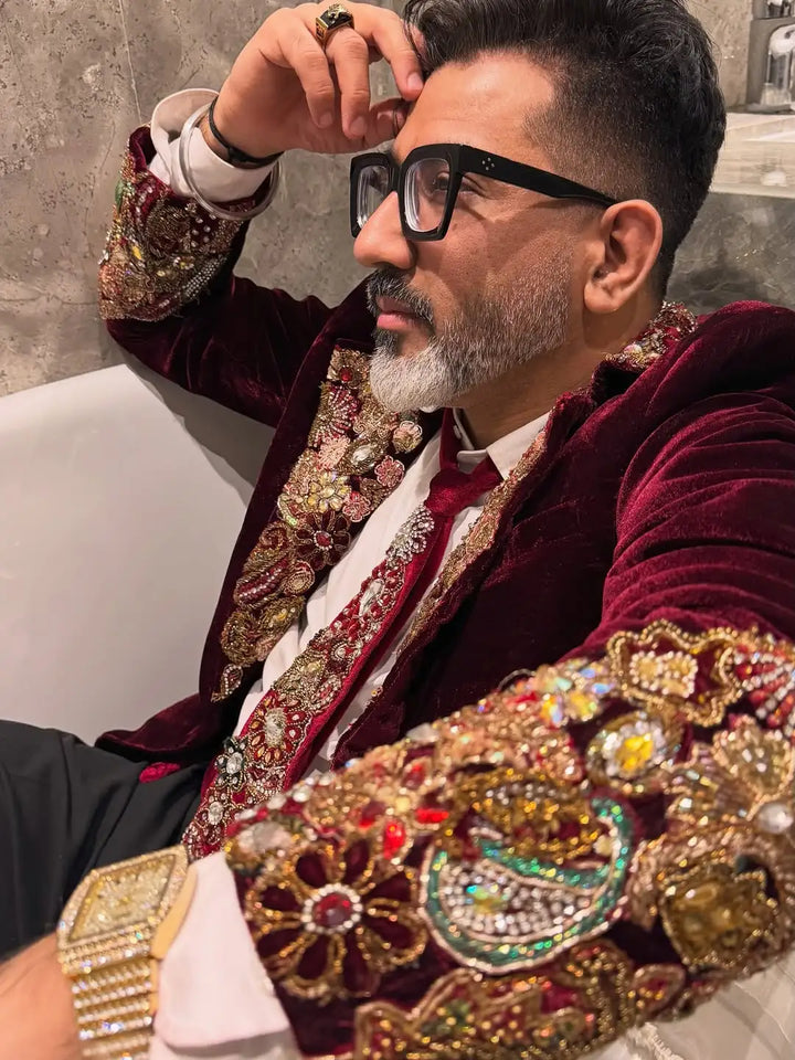 Sandeep Dharma In Baroque Bloodline Blazer