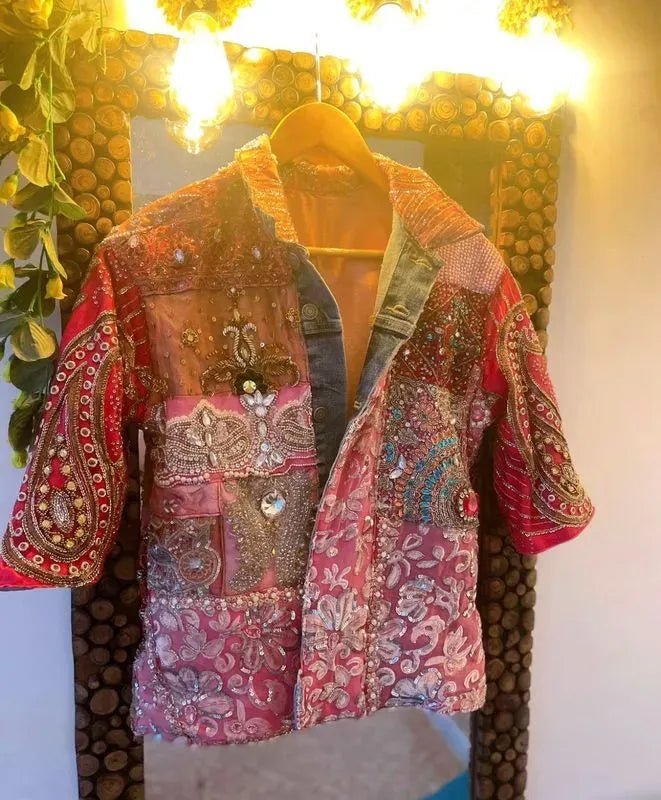 Shades of pink embellished jacket - banjaratrailShades of pink embellished jacket68931535