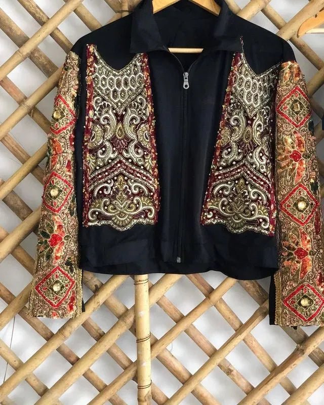 Shades of red embellished jacket - banjaratrailShades of red embellished jacket80377763