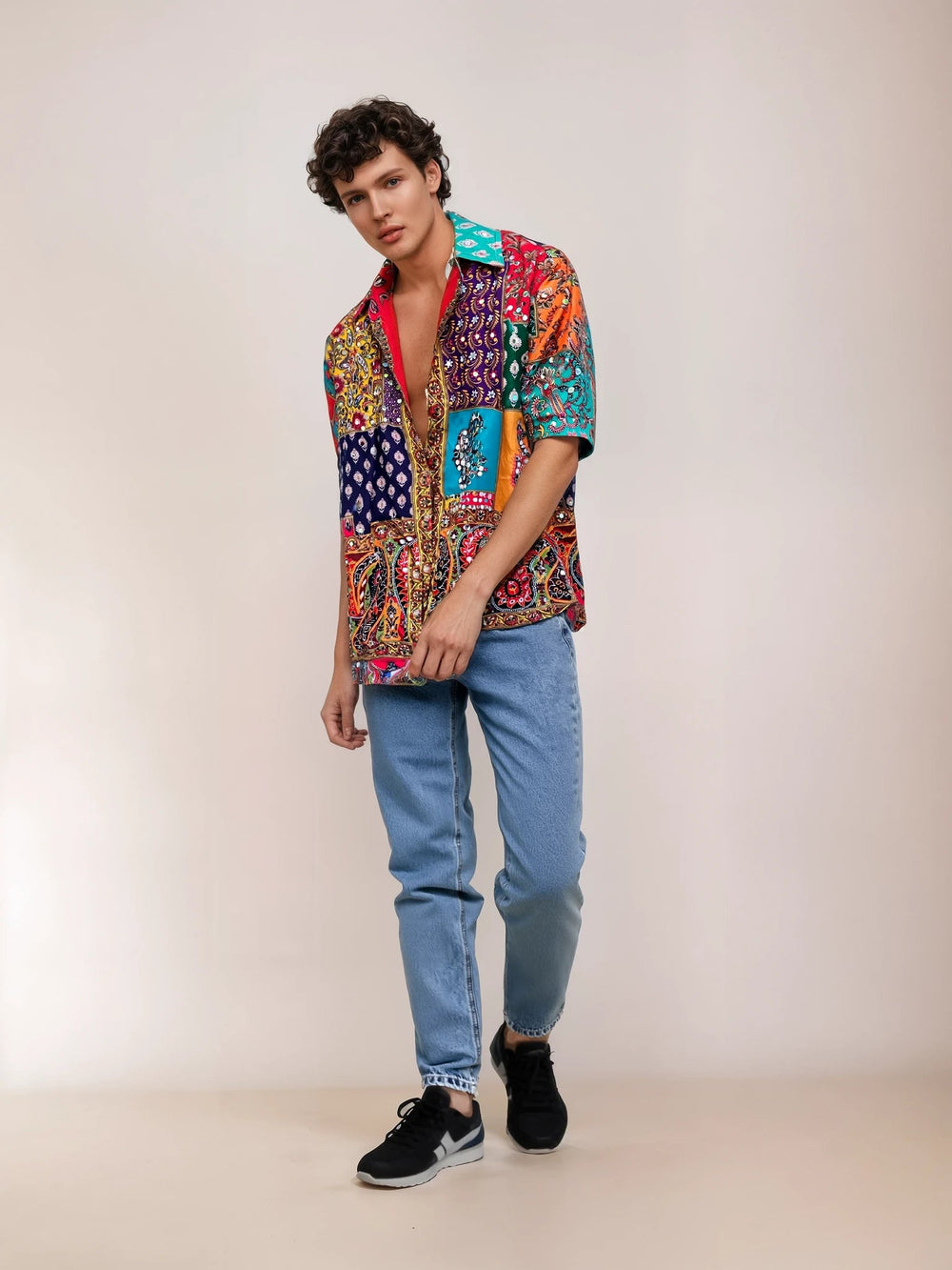 “Sparkle Sutra” - mirror shirt Men - banjaratrail“Sparkle Sutra” - mirror shirt Men