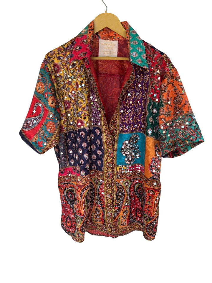 “Sparkle Sutra”-mirror shirt women - banjaratrail