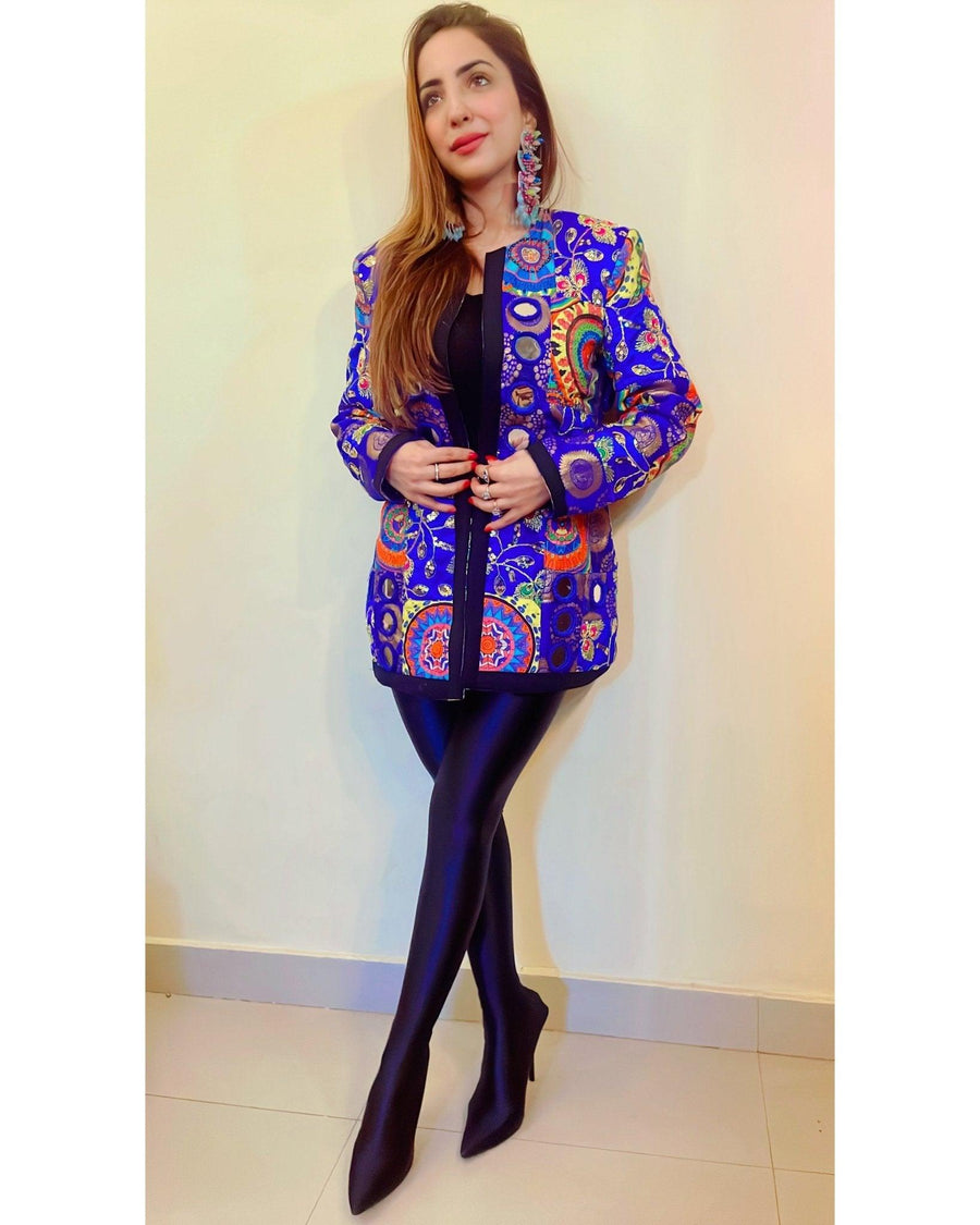 Striking blue mirror blazer - banjaratrail