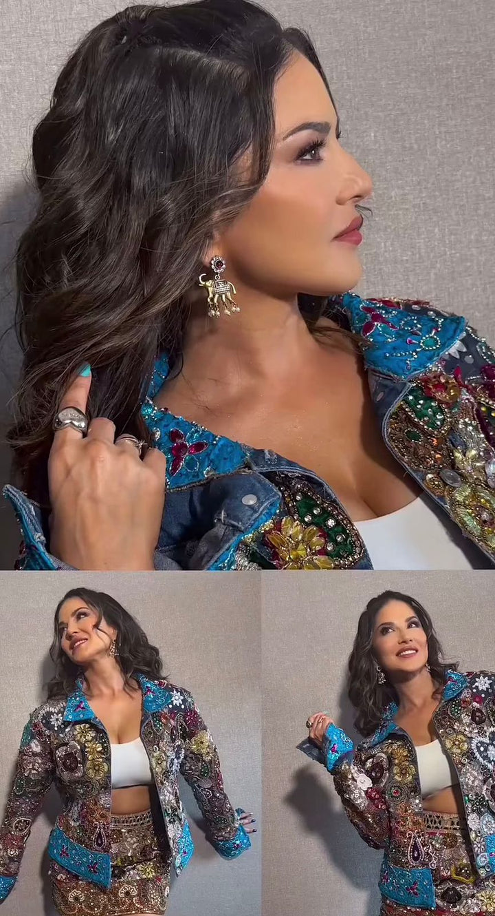 Sunny Leone in our Mosaique Embellished Co-Ord Set