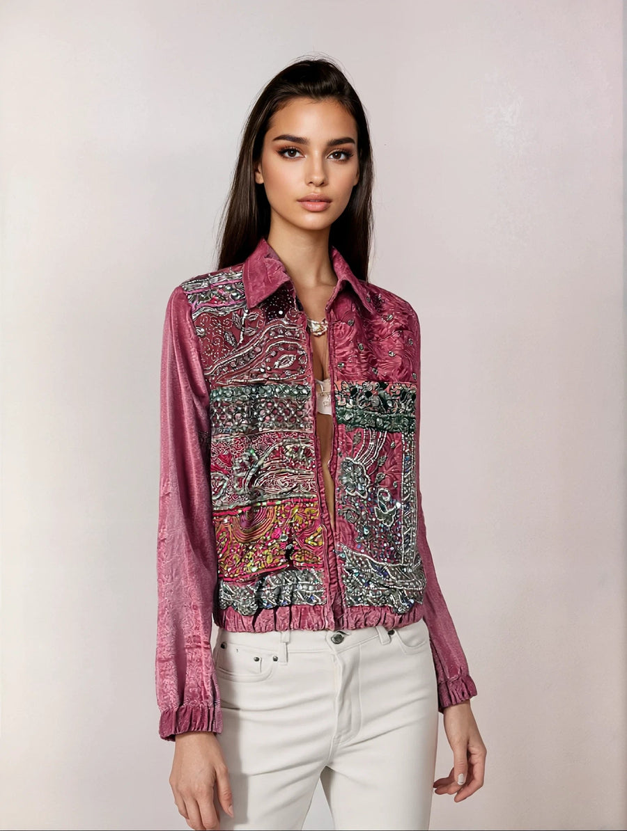 ‘Taj’ Velvet Embellished Jacket - banjaratrail‘Taj’ Velvet Embellished Jacket41665762