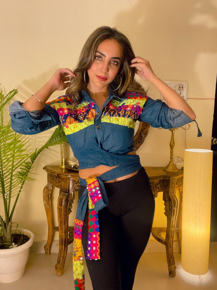 Tie -Up Denim Fiesta Shirt - banjaratrail