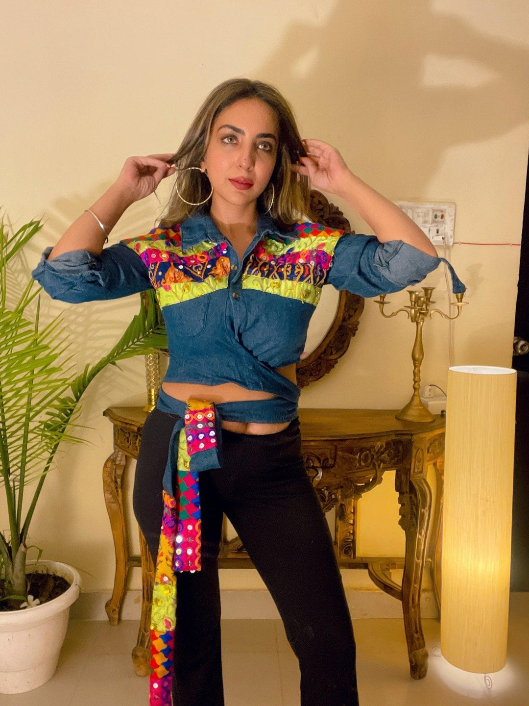 Tie -Up Denim Fiesta Shirt - banjaratrail